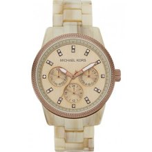 $250 Michael Kors Women's Ritz Horn Chronograph Watch Mk5641