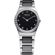 32430-742 Bering Time Ladies Ceramic Black Crystal Watch