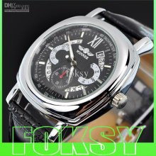 3pcs Mechanical Men Boy Watch Leather Automatic Luxury Watch 01-0060