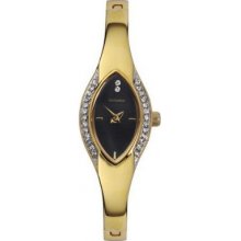 4261 Sekonda Ladies Black Gold Stone Set Dress Watch