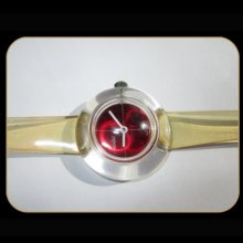 60's Lucite Watch, Swiss Mechanical Skeleton, Original Clear Band