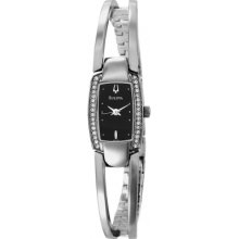 96T35 Bulova Ladies Crystal Bangle Watch