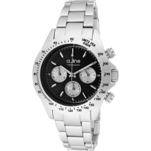 a_line Watches Women's Amore Chronograph Black Dial Silver Aluminum Si