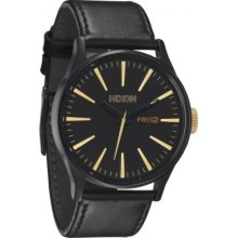 A105-2041 Nixon Mens Sentry Matte Black Gold Watch