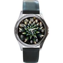 Abstract Graphics Unisex Silver-Tone Round Metal Watch 29