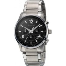 Accurist Men's Quartz Watch With Black Dial Chronograph Display And Stainless Steel Bracelet Mb896b