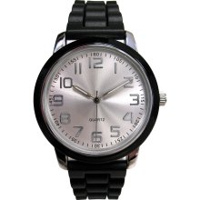 ADVANCE WATCH COMPANY LTD. Silver Dial Watch with Black Band -