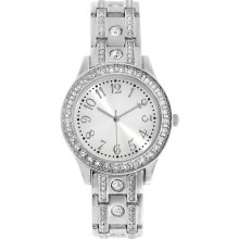 ADVANCE WATCH COMPANY LTD. Ladies' Silver Tone Crystal Accent