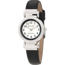 AK Anne Klein Black Leather Watch 9887MPBK