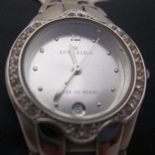 Ak Anne Klein Women's 10-6927svsv Swarovski Crystal Accented Silver-tone Watch