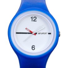 Ak-sport Simple Blue White Orange 3 Colors Band Changable Sport Wrist Watch