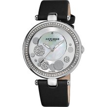 Akribos XXIV Women's Silvertone Sunray/ Diamond Dial Quartz Strap Watch (Akribos Ladies Silvertone diamond quartz watch)