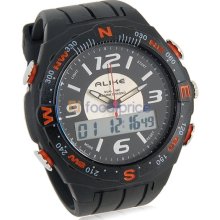 ALIKE AK1171 Multi-function LCD Display Digital & Analog Watch (Orange)