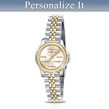 Always In A Mother's Heart Personalized Diamond Watch