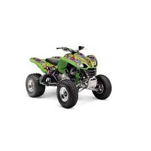 AMR Racing - Kawasaki KFX700 ATV (2005-2011) - Ed Hardy Love Kills Slowly - Green Quad Graphic Kit