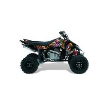 AMR Racing - Suzuki LTR 450 ATV (2005-2009) - Ed Hardy Love Kills - Red Quad Graphic Kit