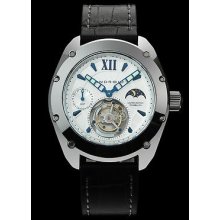 Android Virtuoso Limited Edition Mechanical Tourbillon Leather Strap Watch