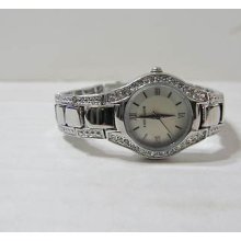 Anne Klein Stainless Steel Bracelet Crystal Bezel Ladies Watch 10/9675svsv