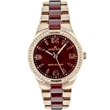 Anne Klein Watches Women's Brown MOP Dial Rose Tone SS with Brown IP I