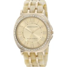 Anne Klein Women Plastic Horn & Gold Tone Bracelet Ak-1134chhnn Watch