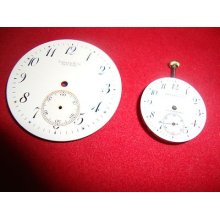 Antique 2 Porcelain Dials For Pocket Watch Tiffany&co And 1 Movement&dial