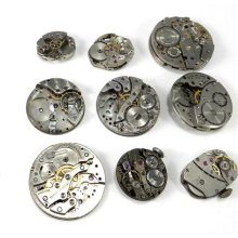 Antique Watch Parts Movements Lot Silver Steampunk Supplies Watch Parts DIY Steampunk Jewelry Supply - 156