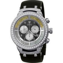 Aqua Master Men's Power Canary Diamond Watch with Diamond Bezel and