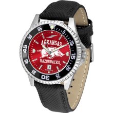 Arkansas Razorbacks Competitor AnoChrome Poly/Leather Band Watch