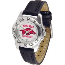 Arkansas Razorbacks UA Womens Leather Wrist Watch