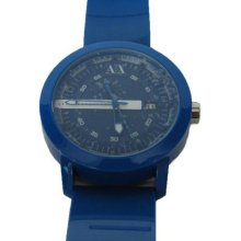 Armani Exchange Ax1236 Color Me Bad Bright Blue Wristwatch Rubber Strap + Box