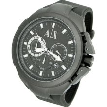 Armani Exchange Chronograph Analog Mens Watch Ax1184 Black Rubber