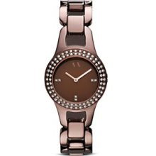 Armani Exchange Ladies A|X Armani Exchange Brown Tone with Glitz Stone