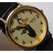 Armitron Daffy Duck Loonely Tunes Quartz Collector's Gold Watch