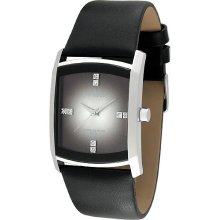 Armitron Men's Black Degrade Leather Strap Watch