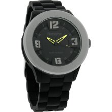 Armitron Quartz Mens 3-D Black Finish Rubber Strap Watch 20/4826BK