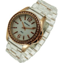 Armitron Women's 753935rgcl Swarovski Crystal Now Rosegold-tone Clear Plastic