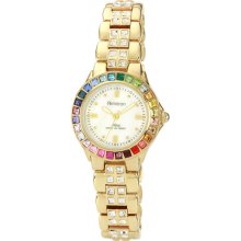 Armitron Women's Rainbow Crystal Accent Gold-Tone Watch