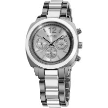 August Steiner Women's Resin Swiss Quartz Multifunction Bracelet Watch (White)