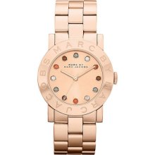 Auth Marc By Marc Jacobs Mbm3142 Amy Dexter Rose Gold Ion Plated Steel Watch