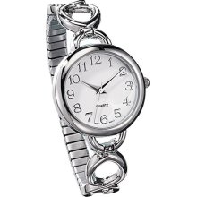 Avon Easy-To-Read Silvertone Link Watch