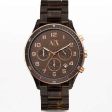 Ax5105 Aix Armani Exchange Ladies Brown Band Chrono Dial Date Watch