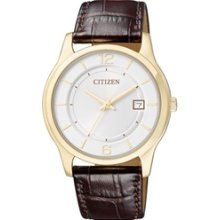 BD0022-08A - Citizen Quartz Elegant Brown Leather Gents Watch