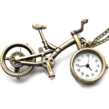 Bicycle Shape Quartz Pocket Watch Necklace X151