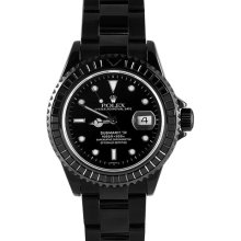 Black Rolex Submariner PVD w/ Black Baguette Diamond Bezel