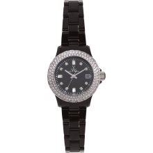 Black TOYWATCH Black Plasteramic with Crystal Bezel Wat... - Jewelry