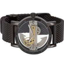 Black Utomatic Luxury Mens Watch Spectacular Full Skeleton Design Sbbb