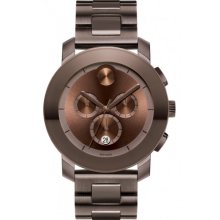 Bold Chronograph Brown Dial Brown Tone Ion Plated Stainless Steel ...