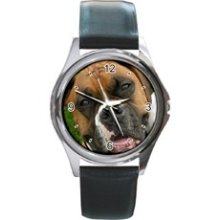 Boxer Custom Watch Leather Band Mens Photo Watch