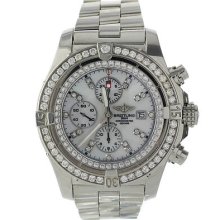 Breitling Aeromarine Super Avenger A13370 Diamond Pearl Chronograph Mens Watch