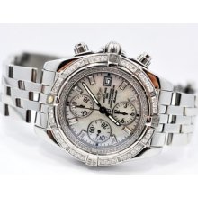Breitling Chronomat Evolution A13356 Diamonds Mother Of Pearl Dial Watch $22599